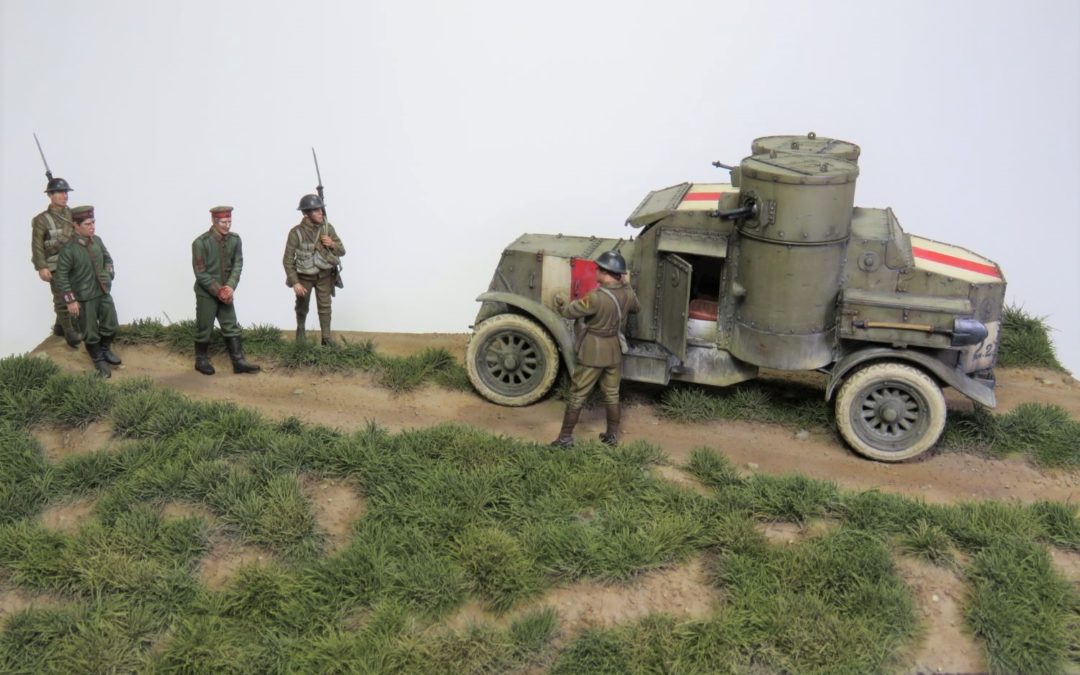 Diorama auto-mitrailleuse AUSTIN 1918